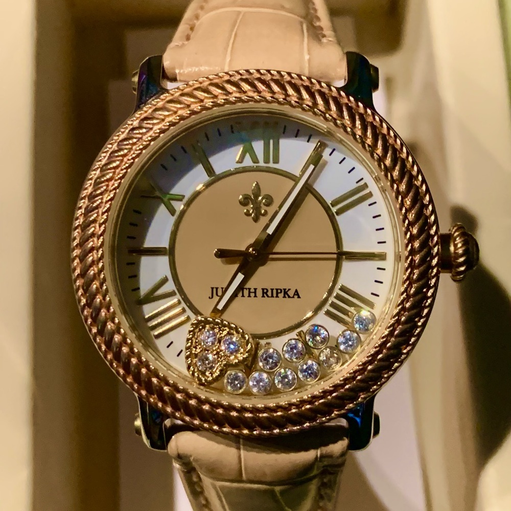 NIB Judith Ripka Odyssey Floating Heart Watch